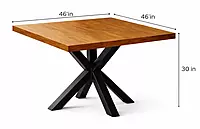 Cooper Dining Table in X Metal Leg