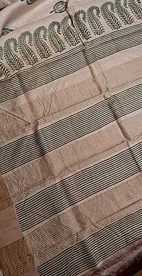 Beige Hand Paint Tassar Saree