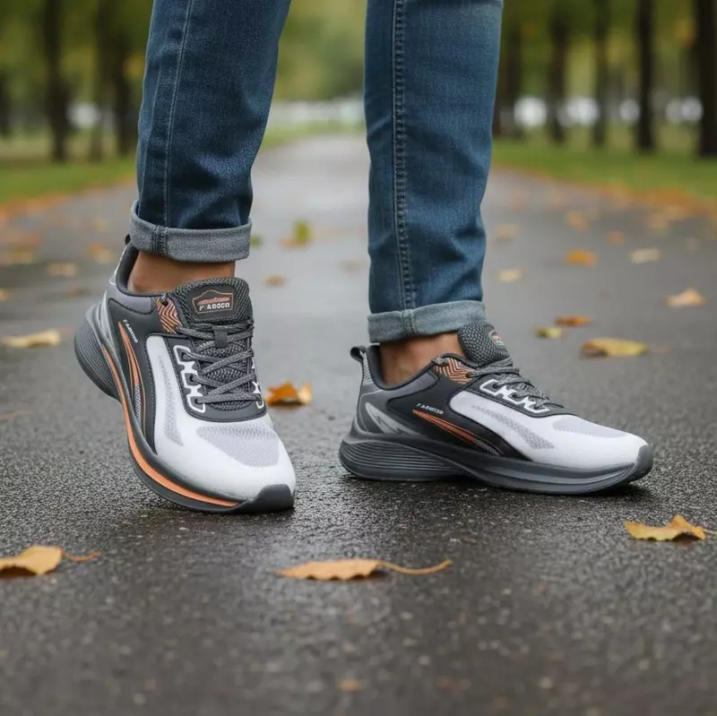 Abros Elan Off White/D.Grey - Men's Running Shoes