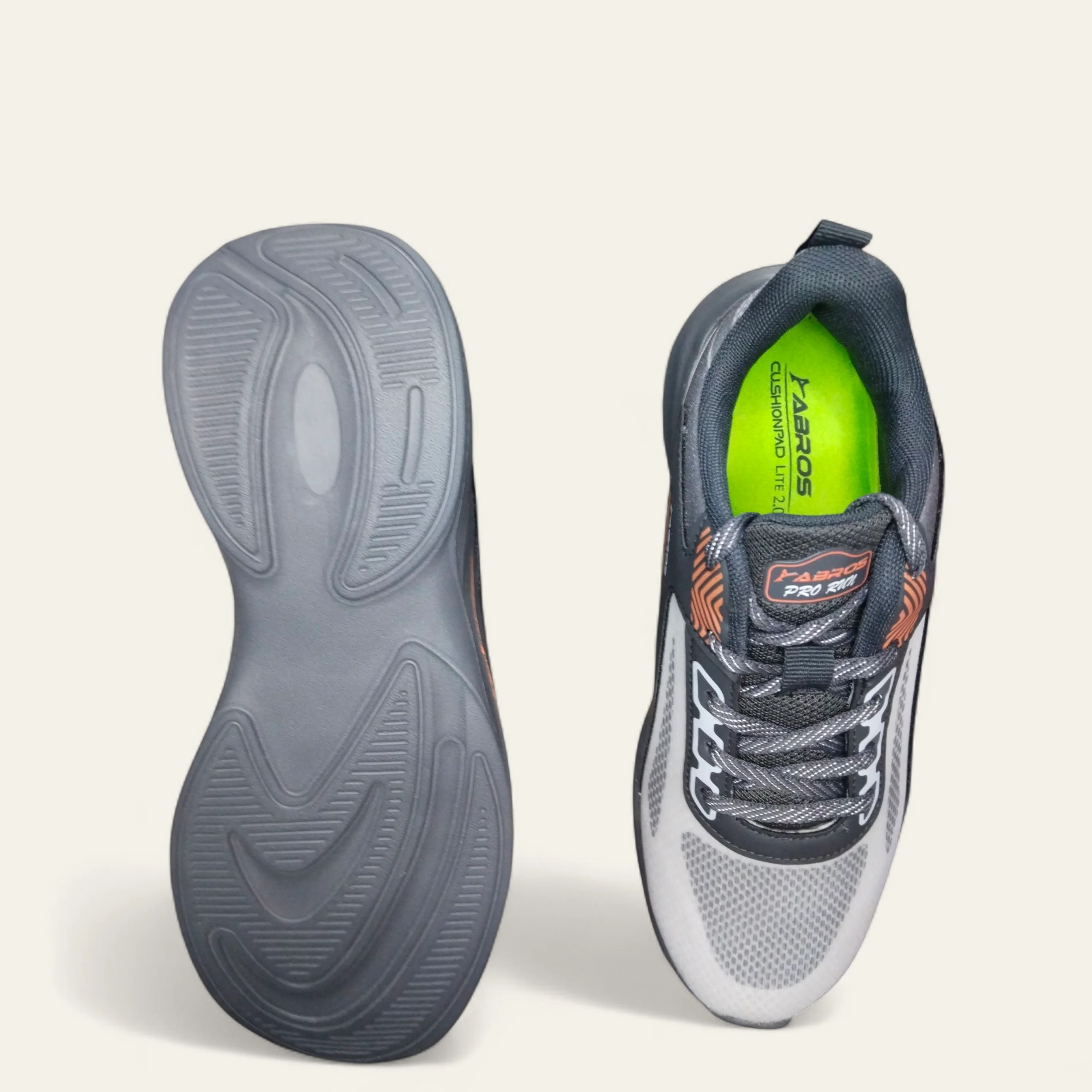 Abros Elan Off White/D.Grey - Men's Running Shoes