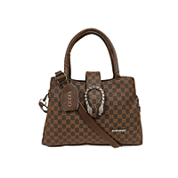 Monogram Print Handbag with Dual Handles