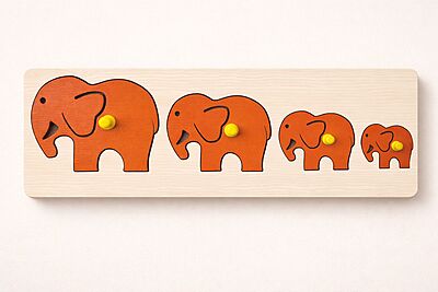 Elephant Seriation Board - Wooden Learning Puzzle