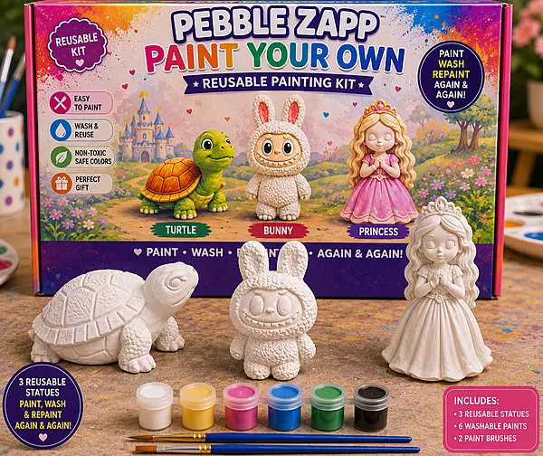 Reusable Big Tortoise, Labubu & Princess DIY Painting Kit – Paint Your Own Creative Trio