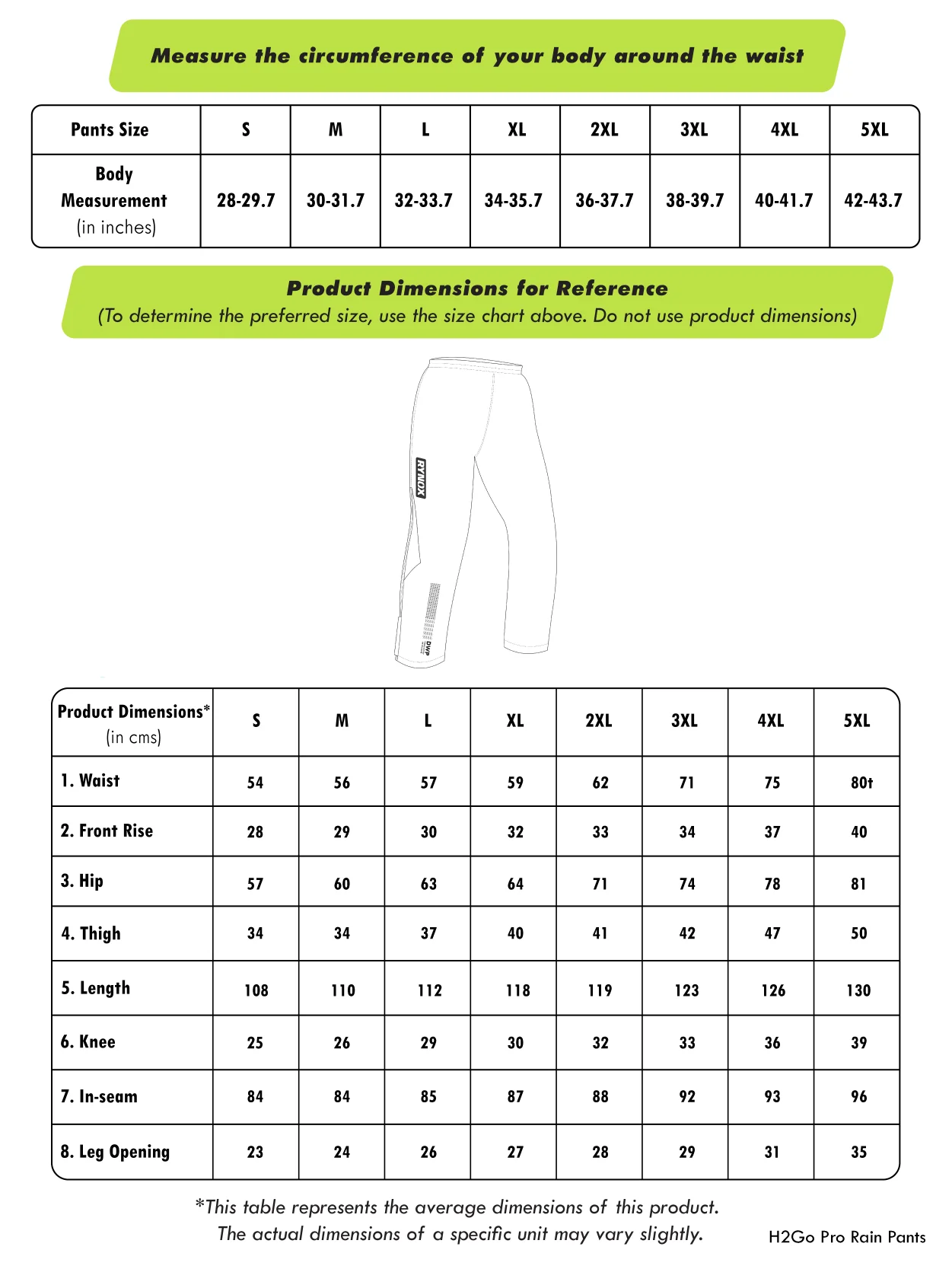 Rynox H2GO Pro Rain Pants