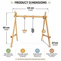 Wooden Baby Play Gym – First Reach Montessori Activity Gym