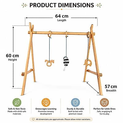 Wooden Baby Play Gym – First Reach Montessori Activity Gym