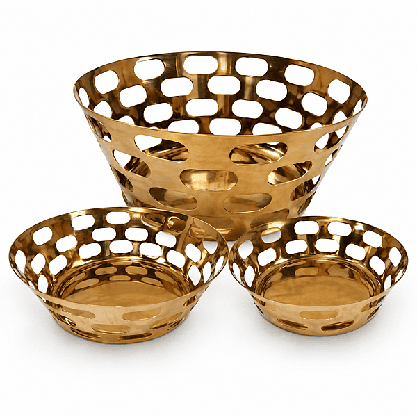 BREAD BASKET ROUND GOLDEN MEDIUM