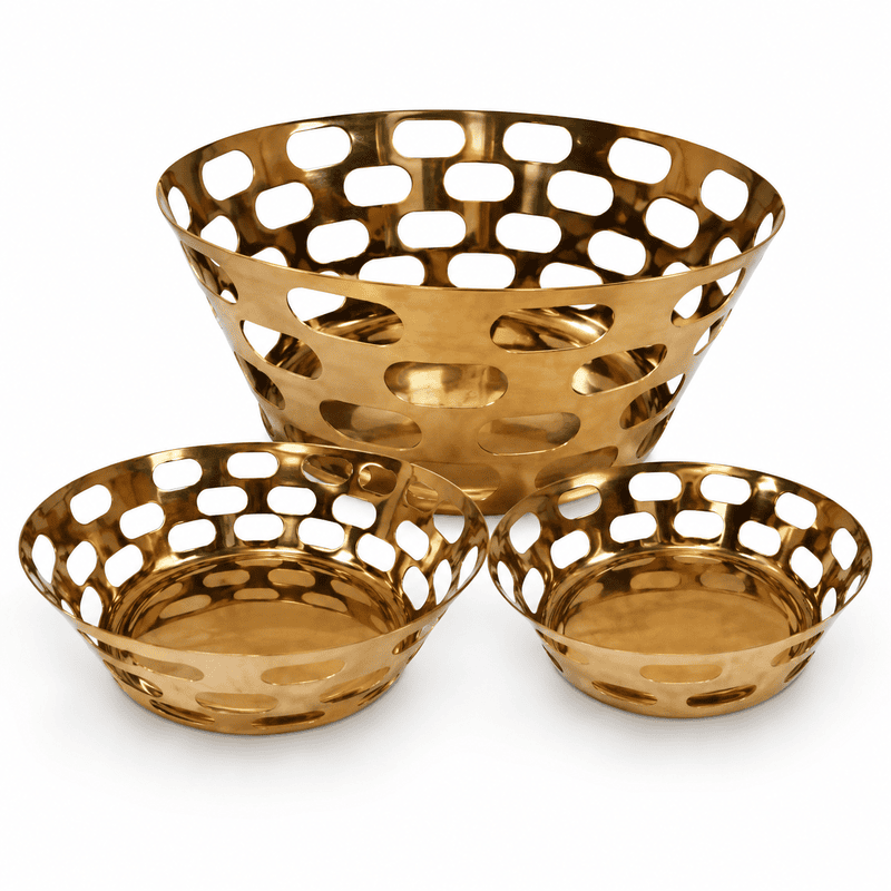 BREAD BASKET ROUND GOLDEN MEDIUM