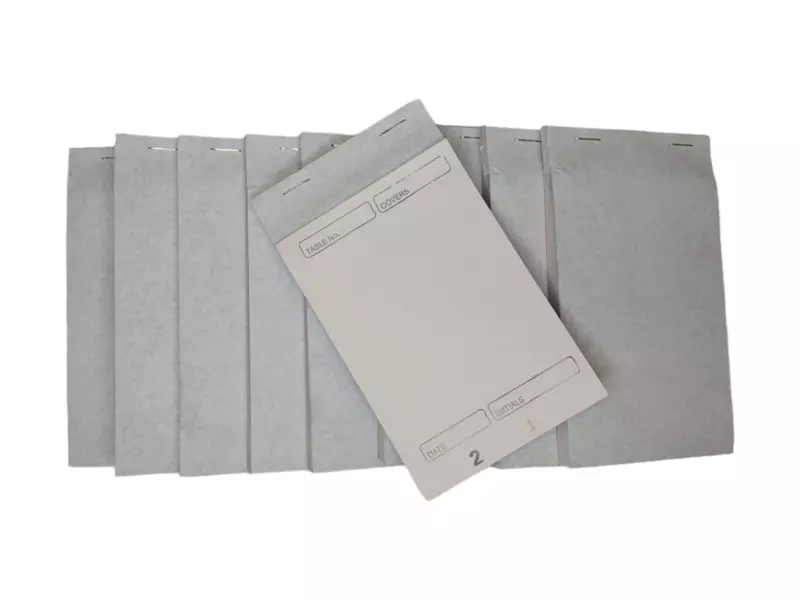 Pack of 10 95mm x 170mm White Duplicate with Carbon Restaurant Service Pads (PAD30)