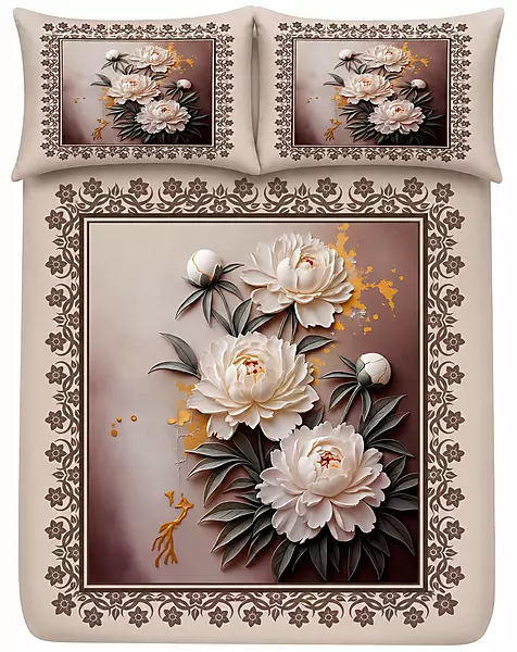 Classic 7D Digital Print Bedsheet Soft, Stylish & Premium Quality Bed Sheet King-225 x 250 CM)