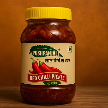 Pushpanjali Home Made Red Chilli Stuffed Pickle | Spicy, Tangy & Authentic Taste