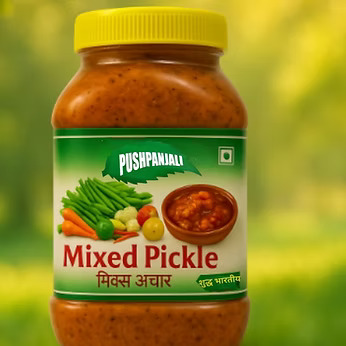 Pushpanjali Mixed Pickle – Tangy & Spicy Blend of Fresh Vegetables & Spices | Authentic Indian Achar