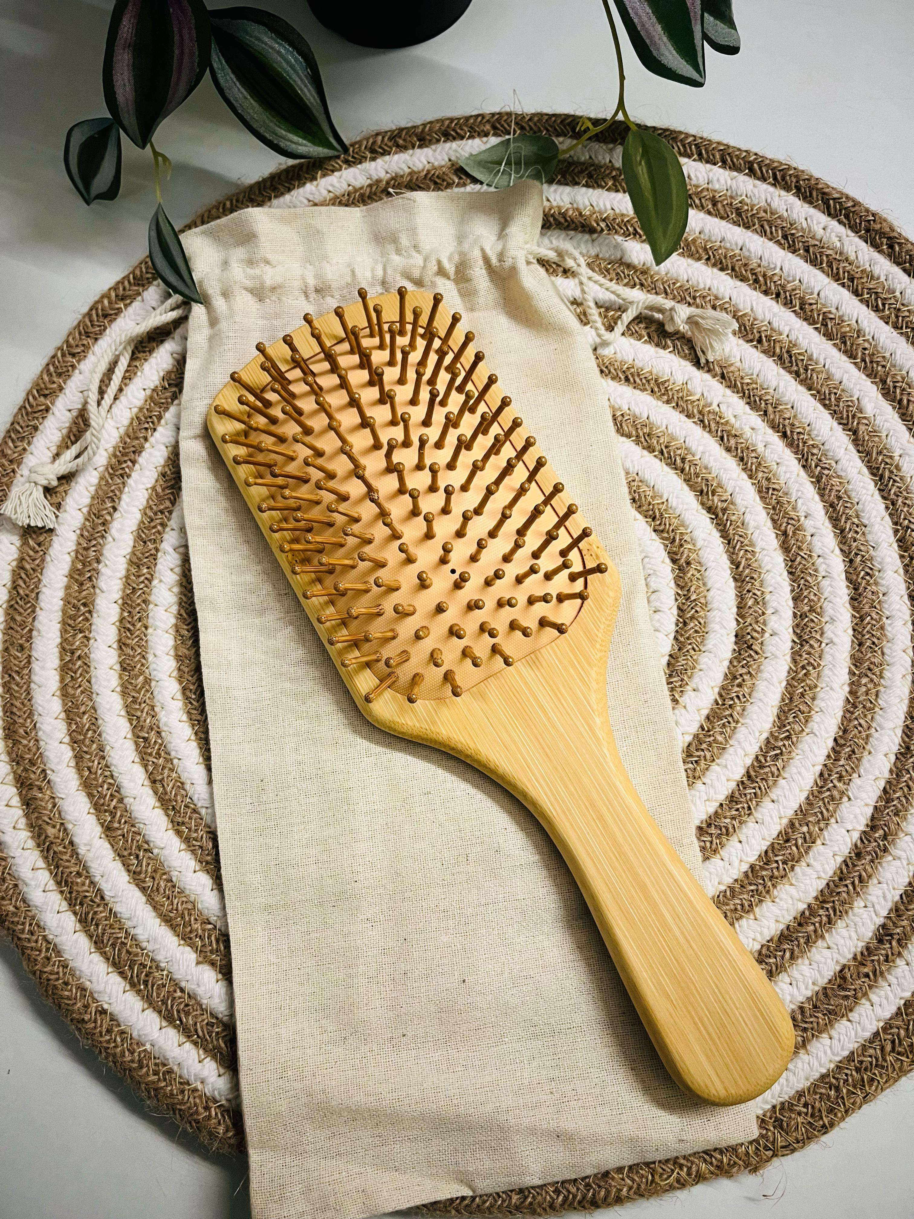 Adult Paddle Brush -With Reusable Cotton Pouch Pack of 1