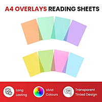 Pack of 8 A4 Plain Cyan Dyslexia Overlay Reading Sheets â€“ PET Material, Rounded Corners