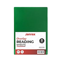 Pack of 8 A5 Plain Green Dyslexia Overlay Reading Sheets â€“ PET Material, Rounded Corners