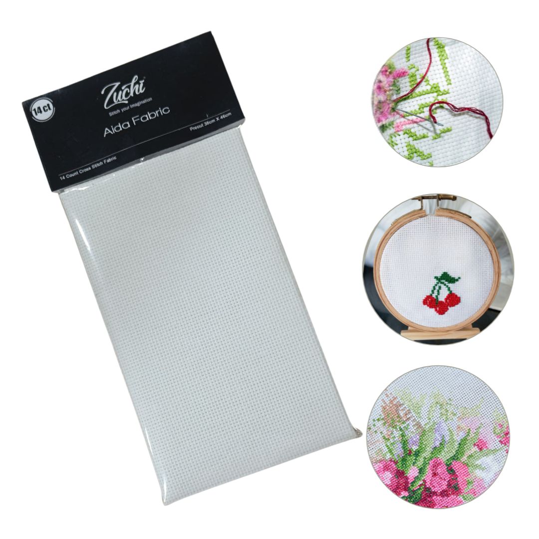 Zuchi Aida Fabric 38x46 cm White 14C Zuchi Aida Fabric 38x46 cm White 14C