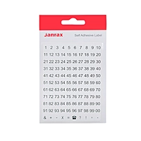 Pack of 220 White on Black 8x10mm 1-99 Numbers Self-Adhesive Labels