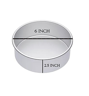 Qson Aluminium Round Cake Baking Mould 6 X 2.5"