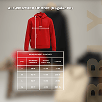 Unisex Red Snowboard Graphic Printed All-Weather Hoodie