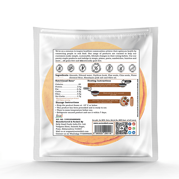 Almond Roti | 1.7 Gms Net Carbs | (Pack of 5)