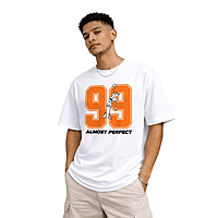 99 Almost Perfect White Cotton Regular Fit T-Shirt