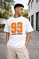 99 Almost Perfect White Cotton Regular Fit T-Shirt