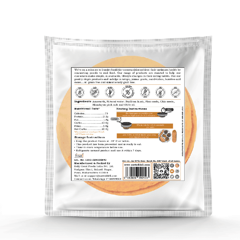 Amaranth Roti | 10.6 Gms Net Carbs | (Pack of 5)