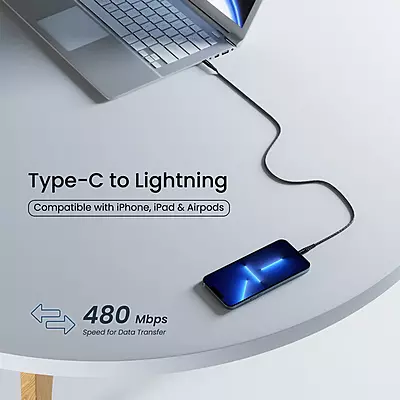 Cable Ambrane Braided Type-C to Lightning ABTL-125G