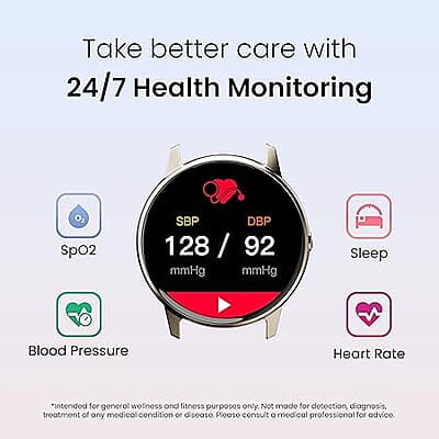 Ambrane Fitshot Curl Round Smart Watch (Blush Pink) Ambrane Fitshot Curl Round Smart Watch (Blush Pink)