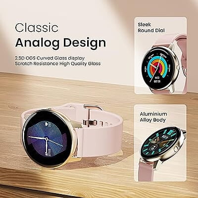 Ambrane Fitshot Curl Round Smart Watch (Blush Pink) Ambrane Fitshot Curl Round Smart Watch (Blush Pink)