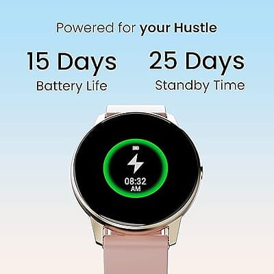 Ambrane Fitshot Curl Round Smart Watch (Blush Pink) Ambrane Fitshot Curl Round Smart Watch (Blush Pink)