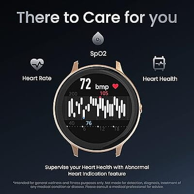 Ambrane Fitshot Sphere Round Smart Watch (Pearl Pink)