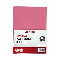 Pack of 10 A4 Pink Coloured EVA Foam Sheets