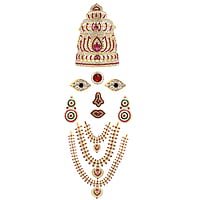God Ornament Gold Plated Amman Face/Mugam,Crown/Kireedom and Attigai/Necklace