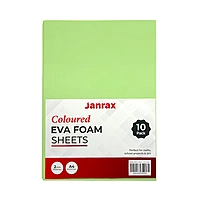 Pack of 10 A4 Light Green Coloured EVA Foam Sheets