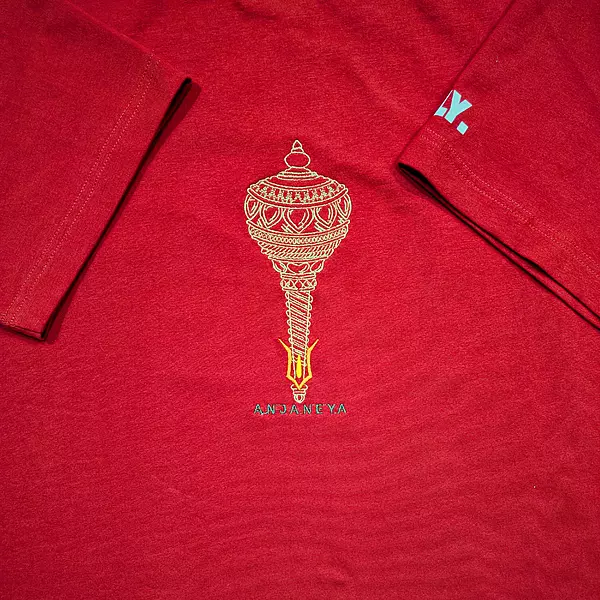 ANJANEYA - Hanuman Ji Embroidered T-Shirt | Regular Fit