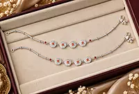 925 Silver Vermilion Tessera Anklets