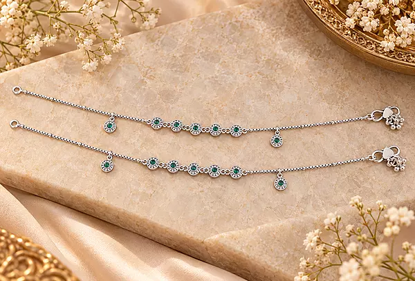 925 Silver Viridian Solstice Anklets