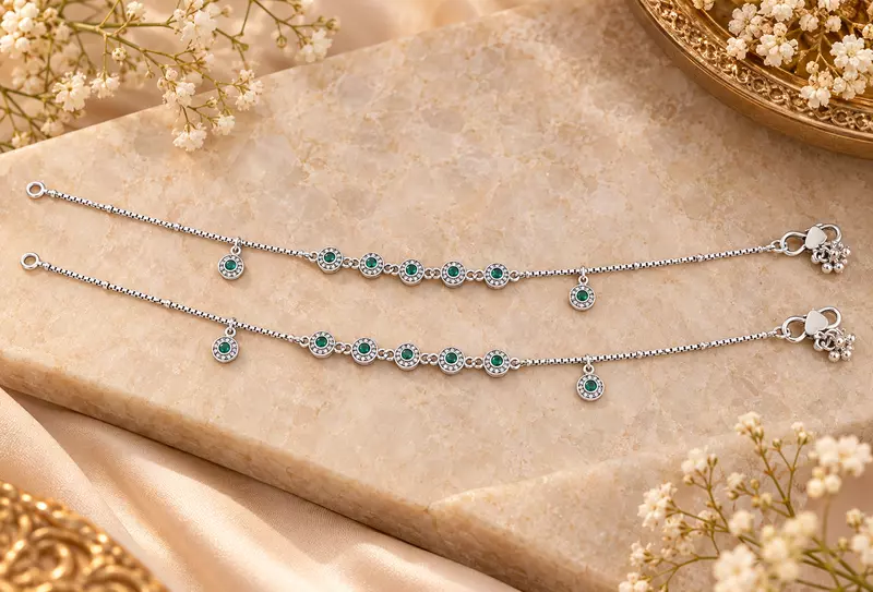 925 Silver Viridian Solstice Anklets