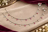 925 Silver Blossom Cascade Anklets
