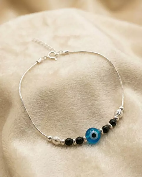 925 Silver Azure Guardian Talisman Anklet Pair