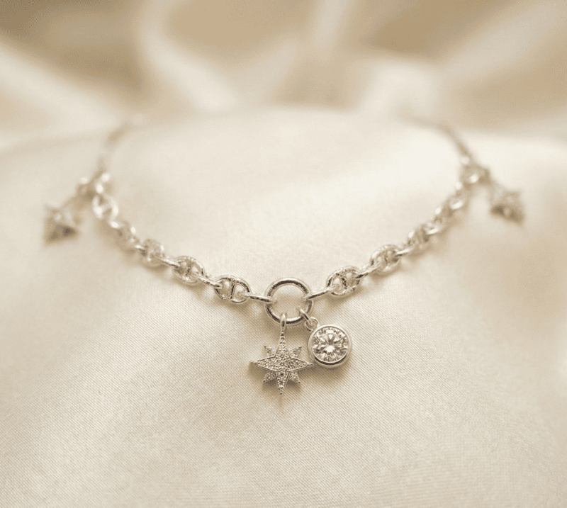 925 Silver Celestial Stardust Anklet Pair