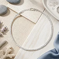 92.5 Sterling Silver Adjustable Anklet for Women & Girls | Chain Payal Daily Wear Jewelry