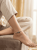 925 Silver Azure Guardian Talisman Anklet Pair