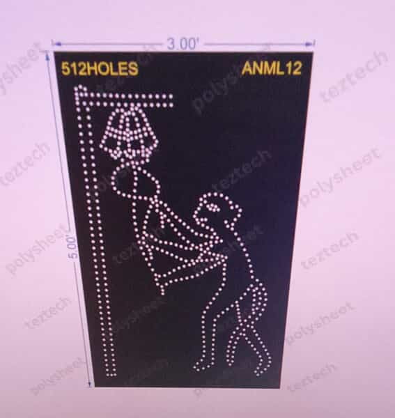 ANML12 MONKEY & BELL 5X3 FEET 512 HOLES