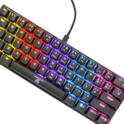 Ant Esports MK1200 Mini Wired Mechanical Gaming Keyboard with RGB Backlit Lighting and 60% Compact Form Factor - Red Switch