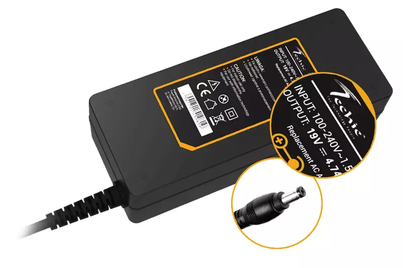 Techie 40W Charger for ASUS Eee PC 1001PX, 1215N, X101. Compact design, reliable power supply, perfect for on-the-go charging. Keep your device powered and ready for use anytime!