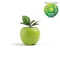 Apple Plastic Plant Pot | Decorative Round Planter | Multicolor