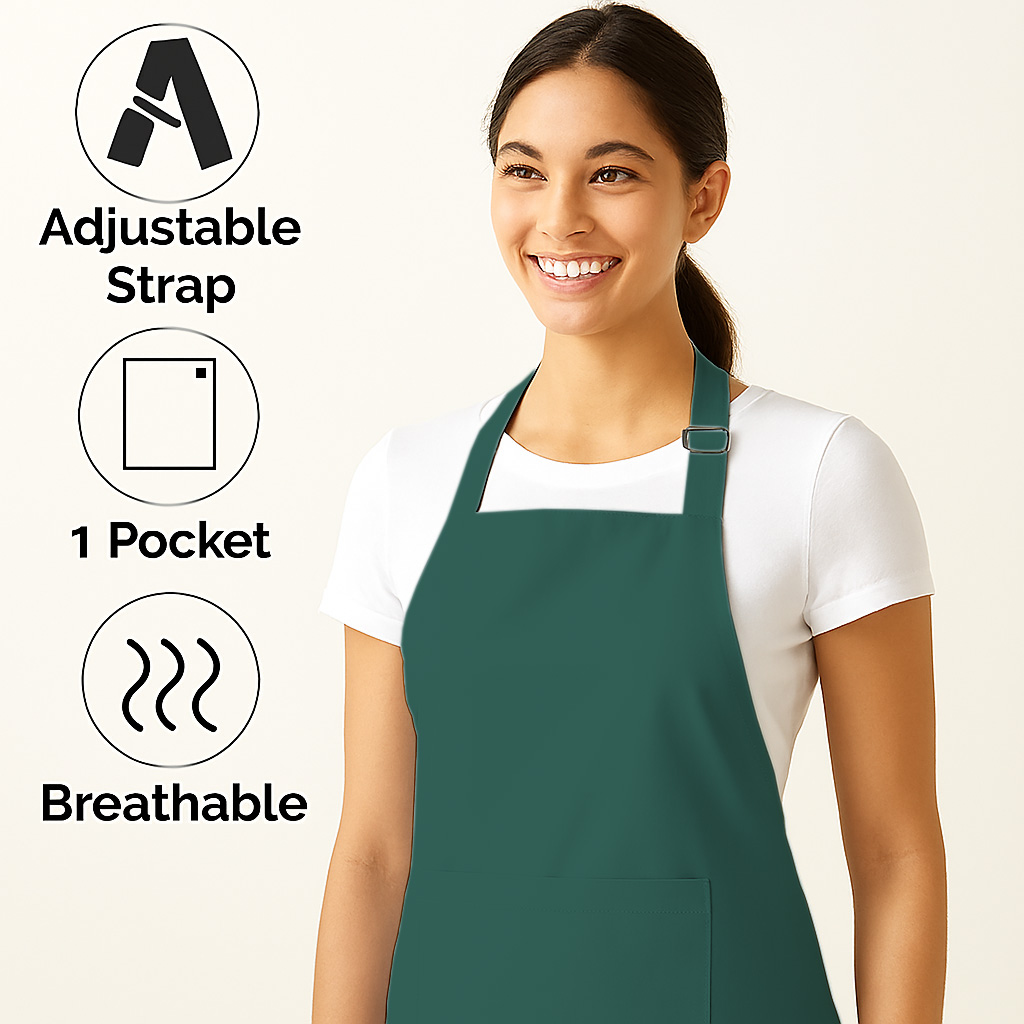 Classic Apron with Front Pocket |Adjustable Fit - (Pack of 2)
