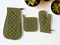 Kitchen Combo Set – Apron, Mitt, Holder & Towels